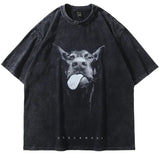 Oversized Graphic Doberman T-Shirt - Anime Society Store