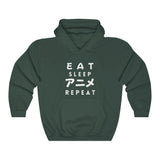 Eat Sleep Anime Repeat Hoodie - Anime Society Store