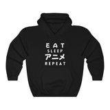 Eat Sleep Anime Repeat Hoodie - Anime Society Store