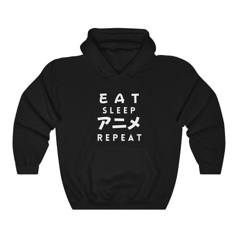 Eat Sleep Anime Repeat Hoodie - Anime Society Store