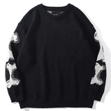 Oversized Skeleton Bone Sweater - Anime Society Store