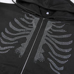 Rhinestone Skeleton Zip Up - Anime Society Store